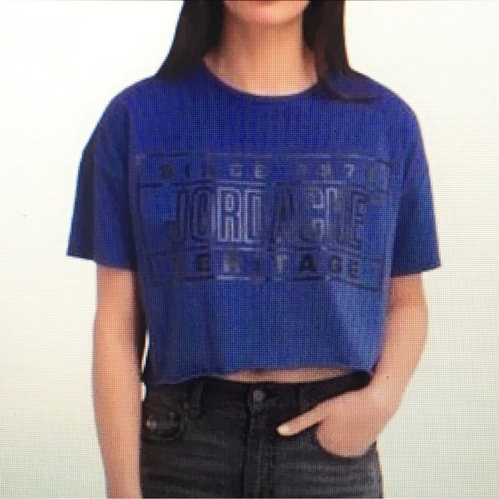 Jordache Heritage Navy Women’s Cropped Tee NWT - Sz LARGE